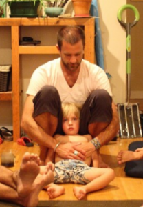 My son Lucian staying up late with the grown ups